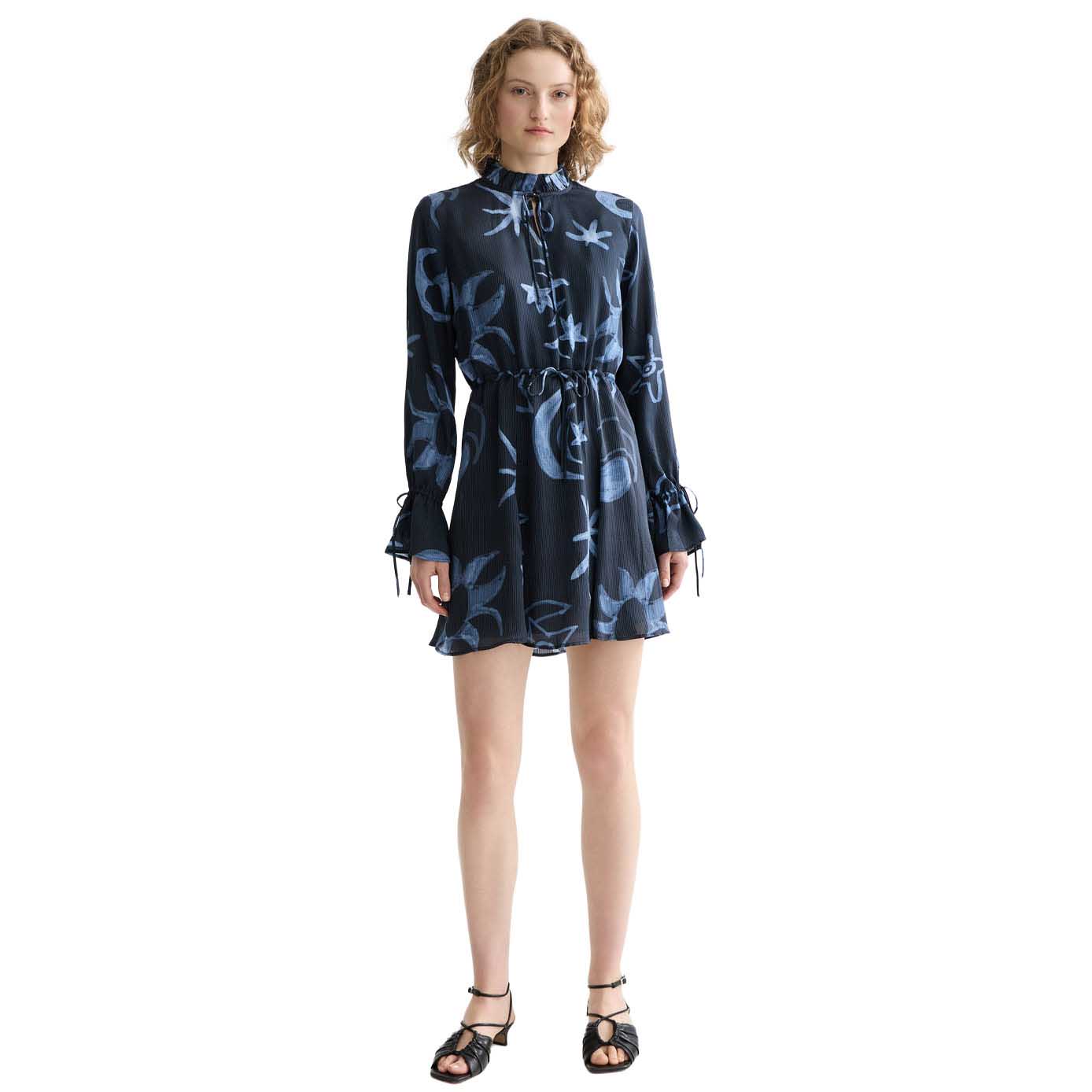 Scotch & Soda Printed Long Sleeve Mini Dress